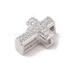 Rack Plating Brass Clear Cubic Zirconia Beads&nbsp;KK-S380-21P