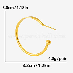 304 Stainless Steel Minimalist C-Shaped Stud Earrings&nbsp;RU9520-2