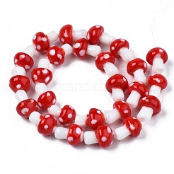 Mushroom Handmade Lampwork Beads Strands&nbsp;LAMP-R116-13A