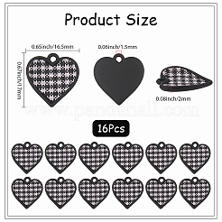 16Pcs Spary Painted Alloy Polyester Pendants&nbsp;FIND-SC0016-85