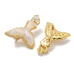 Brass Micro Pave Cubic Zirconia Pendants&nbsp;FIND-Z030-10G