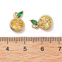 Brass Micro Pave Cubic Zirconia Charms&nbsp;KK-A259-24G-02