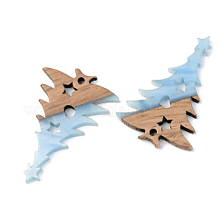 Opaque Resin & Walnut Wood Pendants&nbsp;RESI-S389-018A-C01