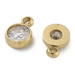 Ion Plating(IP) 304 Stainless Steel Micro Pave Cubic Zirconia Pendants&nbsp;STAS-B075-12G