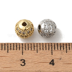 Brass Cubic Zirconia Beads&nbsp;ZIRC-F001-02-6MM