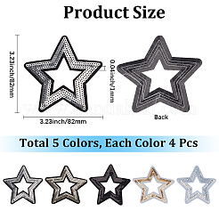 20Pcs 5 Colors Polyester with Plastic Paillette Sew On Patches&nbsp;PATC-CY0001-69