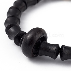 Wood Column Beaded Stretch Bracelet for Women&nbsp;BJEW-H566-11C