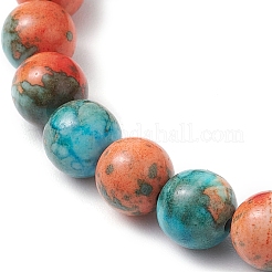 Synthetic Ocean White Jade Round Beaded Charm Bracelets for Women&nbsp;BJEW-JB11372