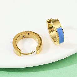 304 Stainless Steel Enamel Hoop Earrings&nbsp;EJEW-K268-19G-04