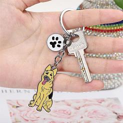 WEWAYSMILE Dog Keychain Car Keychain Pet Pendant Key-Ring Lovely Dog Key-ring Portable Metal Keychain Gift for Pet Lover Birthday Puppy Theme Party Supplies (Wolfhound)&nbsp;JX802A