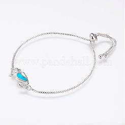 Long-Lasting Plated Adjustable Brass Slider Bracelets&nbsp;BJEW-P165-12