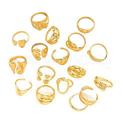 Alloy Mixed Shapes Cuff Open Rings Sets for Women&nbsp;WG69060-01
