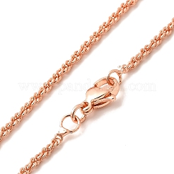 2mm Rack Plating Brass Rope Chain Necklaces for Women Men&nbsp;MAK-L044-59RG