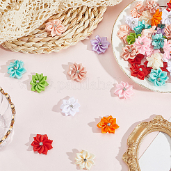 100Pcs 10 Colors Polyester Rhinestone Flower for Ornament Appliques DIY Wedding&nbsp;FIND-SP0004-89