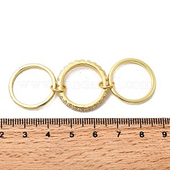 Brass Micro Pave Cubic Zirconia Finger Rings&nbsp;RJEW-P166-01A-G