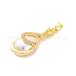 Brass Micro Pave Cubic Zirconia Pendants&nbsp;KK-F894-02G