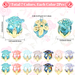14Pcs 7 Colors UV Plating Opaque Acrylic Beads&nbsp;MACR-SC0002-53