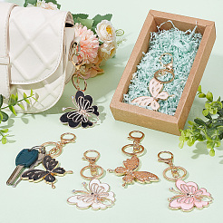 6Pcs 2 Style Butterfly Alloy Enamel Charm Keychains&nbsp;KEYC-PH01513