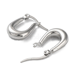 Non-Tarnish 304 Stainless Steel Oval Hoop Earrings for Women&nbsp;EJEW-P234-09P