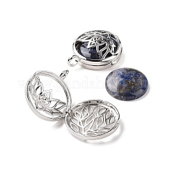 Natural Sodalite Locket Pendants&nbsp;G-G982-01P-12