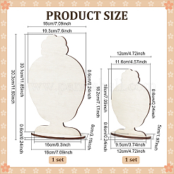 2 Bags 2 Styles Cute Girl Head Shaped Plywood Hairpin Display Rack&nbsp;ODIS-PH0001-94