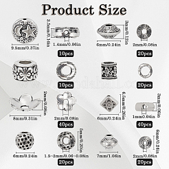 180Pcs 8 Styles Tibetan Style Alloy Spacer Beads&nbsp;FIND-SC0010-60