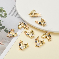 Brass Micro Pave Colorful Cubic Zirconia Pendants&nbsp;ZIRC-L100-115G