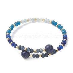 Dyed Natural Malaysia Jade & Brass Beaded Bangles for Women&nbsp;BJEW-JB13343-03