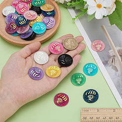 40Pcs 10 Colors Flat Round with Paw Print Resin Sew on Rhinestone&nbsp;DIY-FG0008-76