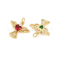 Brass Micro Pave Cubic Zirconia Charms&nbsp;KK-Q085-10G