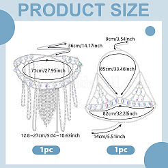 1Pc Alloy with Acrylic Chest Chains and 1Pc Skirt Waist Belly Body Chain for Sexy Bikini&nbsp;AJEW-GA0010-47