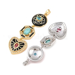 Brass Micro Pave Clear Cubic Zirconia Pendants&nbsp;KK-K412-01