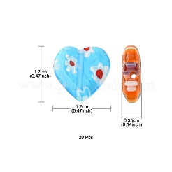 Handmade Millefiori Glass Heart Bead&nbsp;LK-YW0001-06