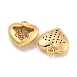Brass Micro Pave Clear Cubic Zirconia Pendants&nbsp;LS-KK-U006-07G-02