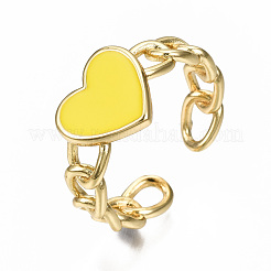 Brass Enamel Cuff Rings&nbsp;RJEW-N035-006-NF