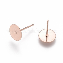 304 Stainless Steel Stud Earring Findings&nbsp;STAS-H436-24RG-8mm