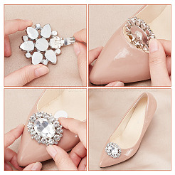 4Pcs 2 Style Flower Glass Rhinestone Shoe Decoration&nbsp;AJEW-AR0001-79A