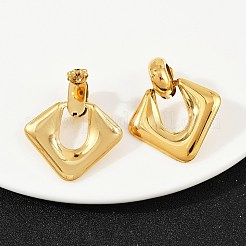 304 Stainless Steel Rhombus Dangle Stud Earrings&nbsp;EJEW-K268-25G