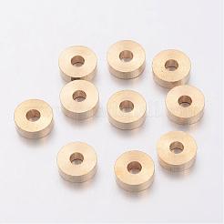 Golden Brass Rondelle Spacer Beads&nbsp;X-KK-EC859-1G