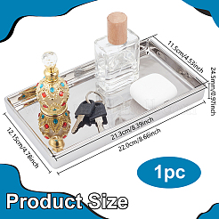 Rectangle Electroplate Ceramics Jewelry Display Plate&nbsp;STAS-WH0027-79