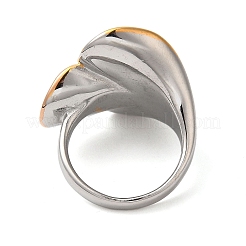 Ion Plating(IP) 304 Stainless Steel Leaf Finger Rings&nbsp;RJEW-Z054-09B-P