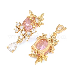 Brass Micro Pave Cubic Zirconia Pendants&nbsp;CU-CBA7392-07G-02