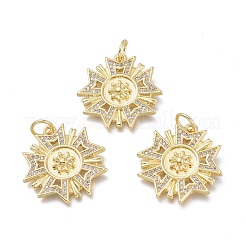 Brass Micro Pave Clear Cubic Zirconia Pendant Settings For Enamel&nbsp;ZIRC-Q023-11G
