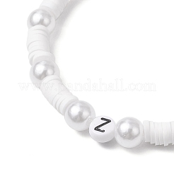 Flat Round Handmade Polymer Clay Heishi Beads Stretch Bracelets&nbsp;BJEW-JB11782