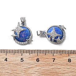 Brass Micro Pave Cubic Zirconia with Resin Pendants&nbsp;KK-Z103-06P-02