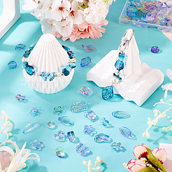 64Pcs Gradient Color Transparent Glass Beads&nbsp;GLAA-TA0003-48G