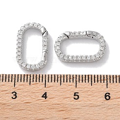 Rack Plated Brass Micro Pave Cubic Zirconia Clasps&nbsp;X-KK-Z039-06C-P