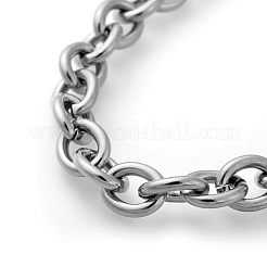 Tarnish Resistant 304 Stainless Steel Cable Chain Bracelets&nbsp;BJEW-G618-04P-B