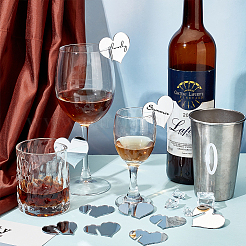 40Pcs Mirror Acrylic Wine Glass Charms&nbsp;AJEW-FG0002-99
