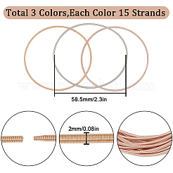 45Pcs 3 Colors Minimalist Spring Chains Stretch Bracelets Set&nbsp;TWIR-SC0001-02